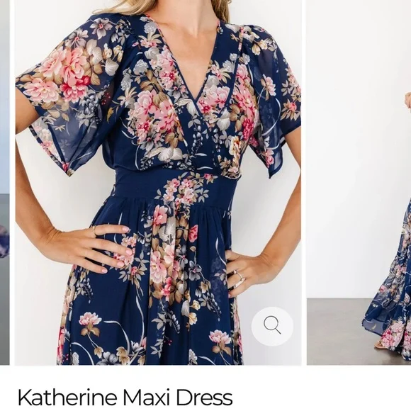 Baltic Born Floral Maxi Dress in Navy and Pink - Picture 3 of 5